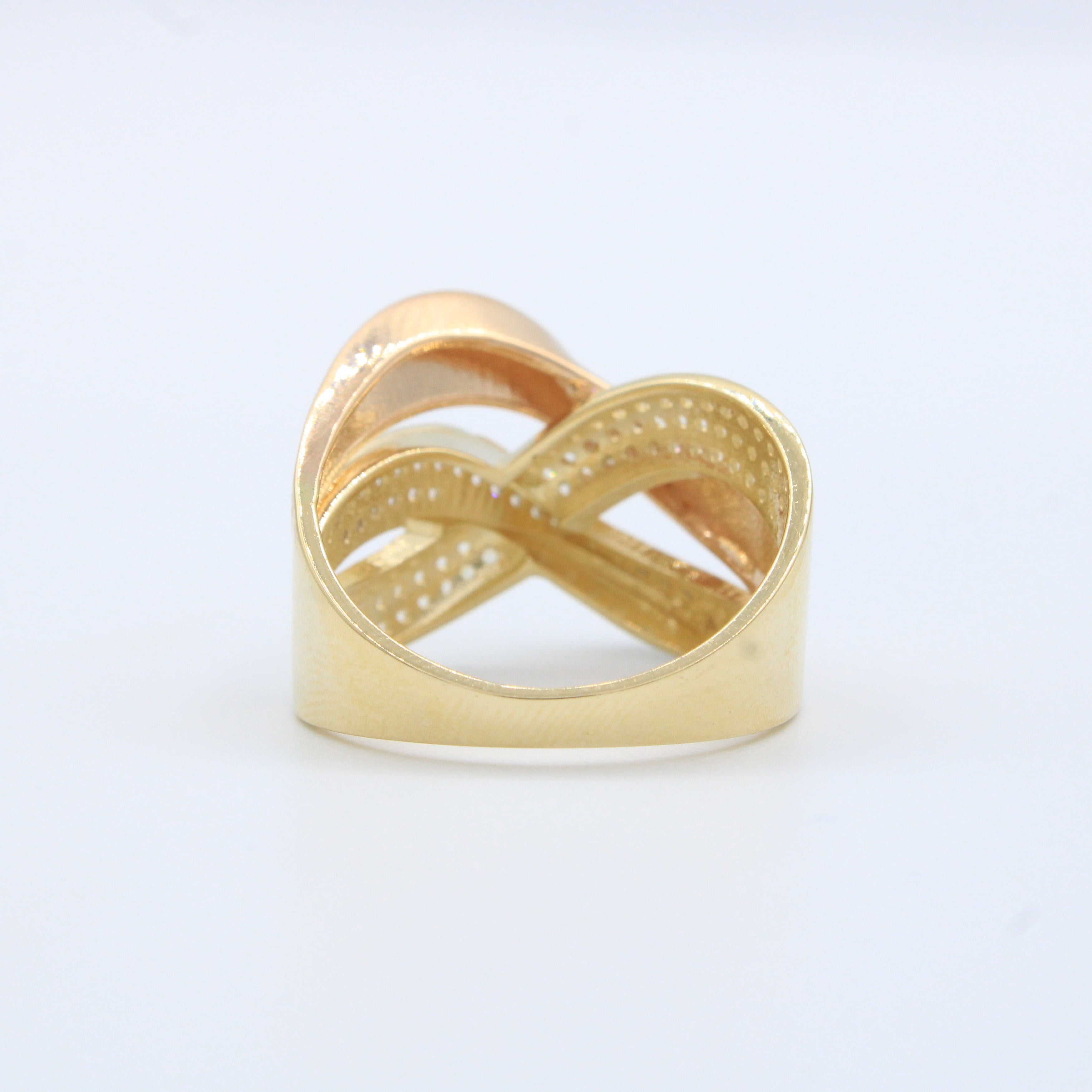Anillo de Oro 14k Diseño Fino con Incrustación de Zirconias mod. 10196