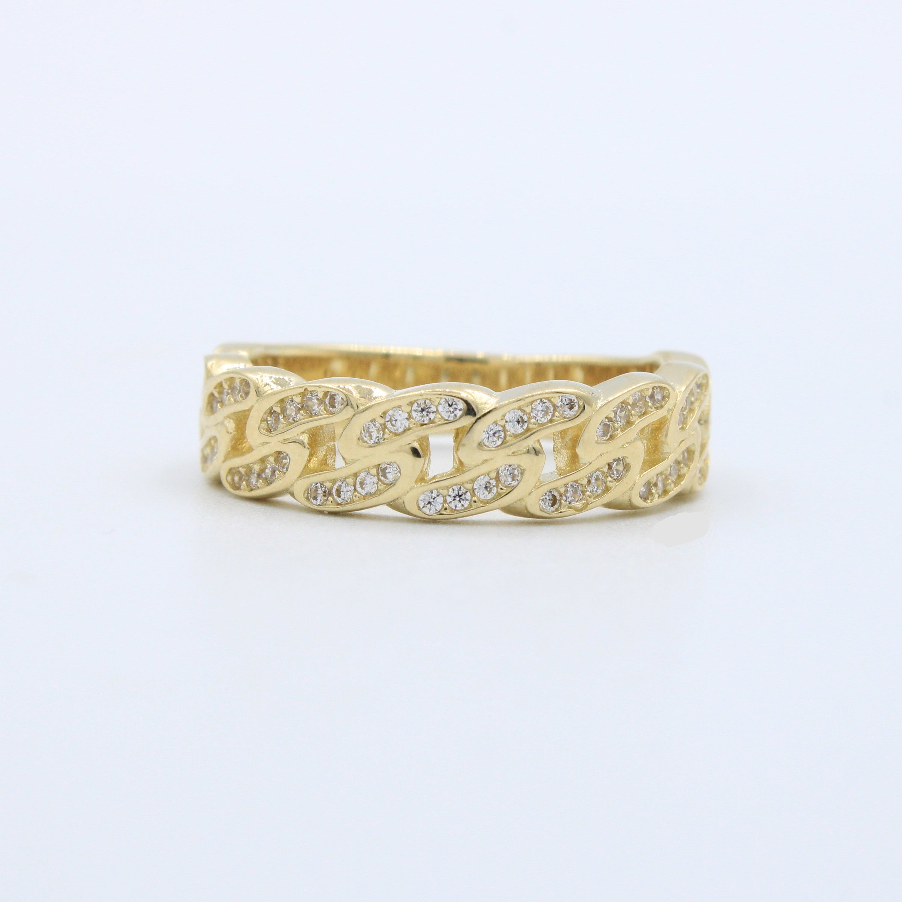 Anillo de Oro 14k de Diseño Incrustado con Zirconias mod. 10198