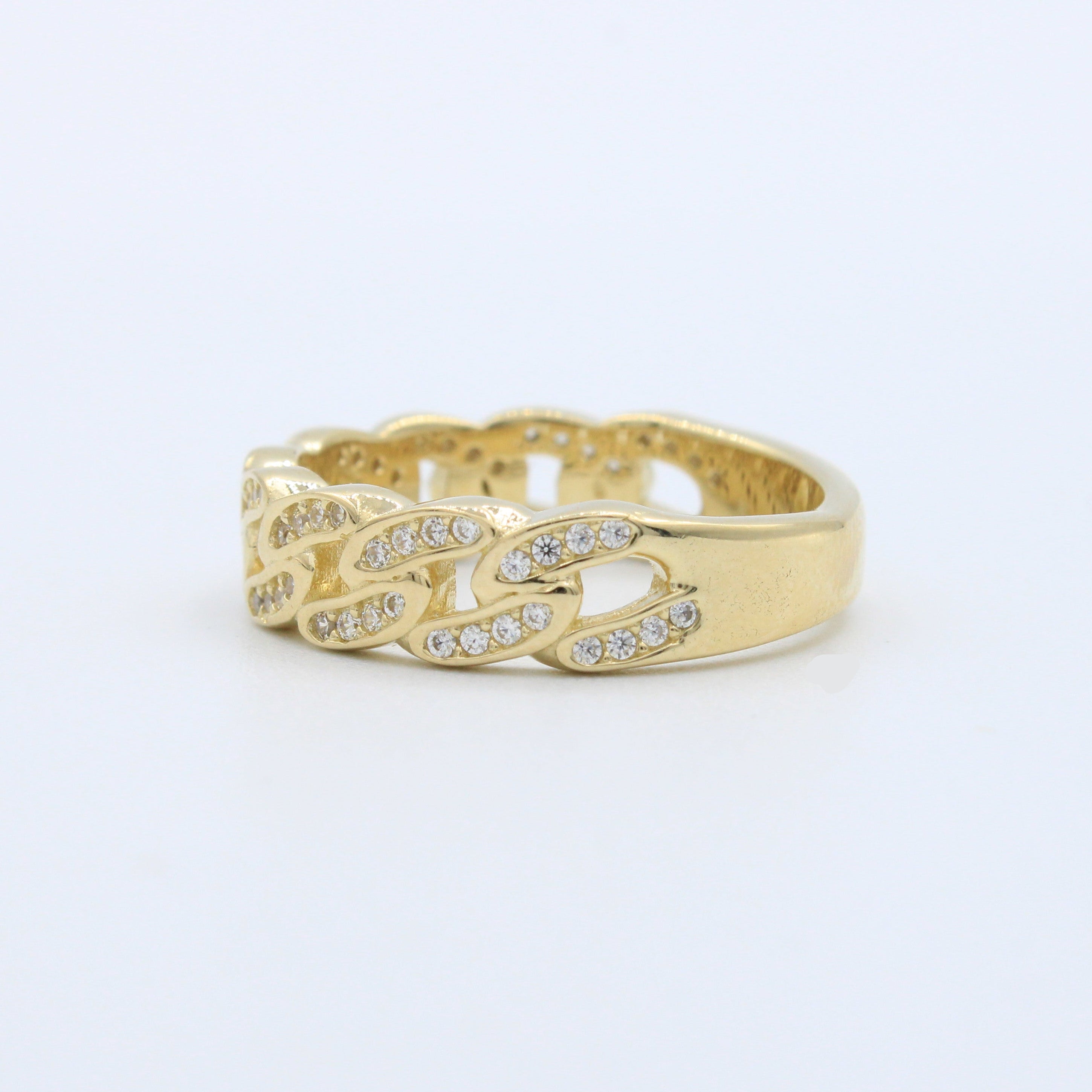 Anillo de Oro 14k de Diseño Incrustado con Zirconias mod. 10198