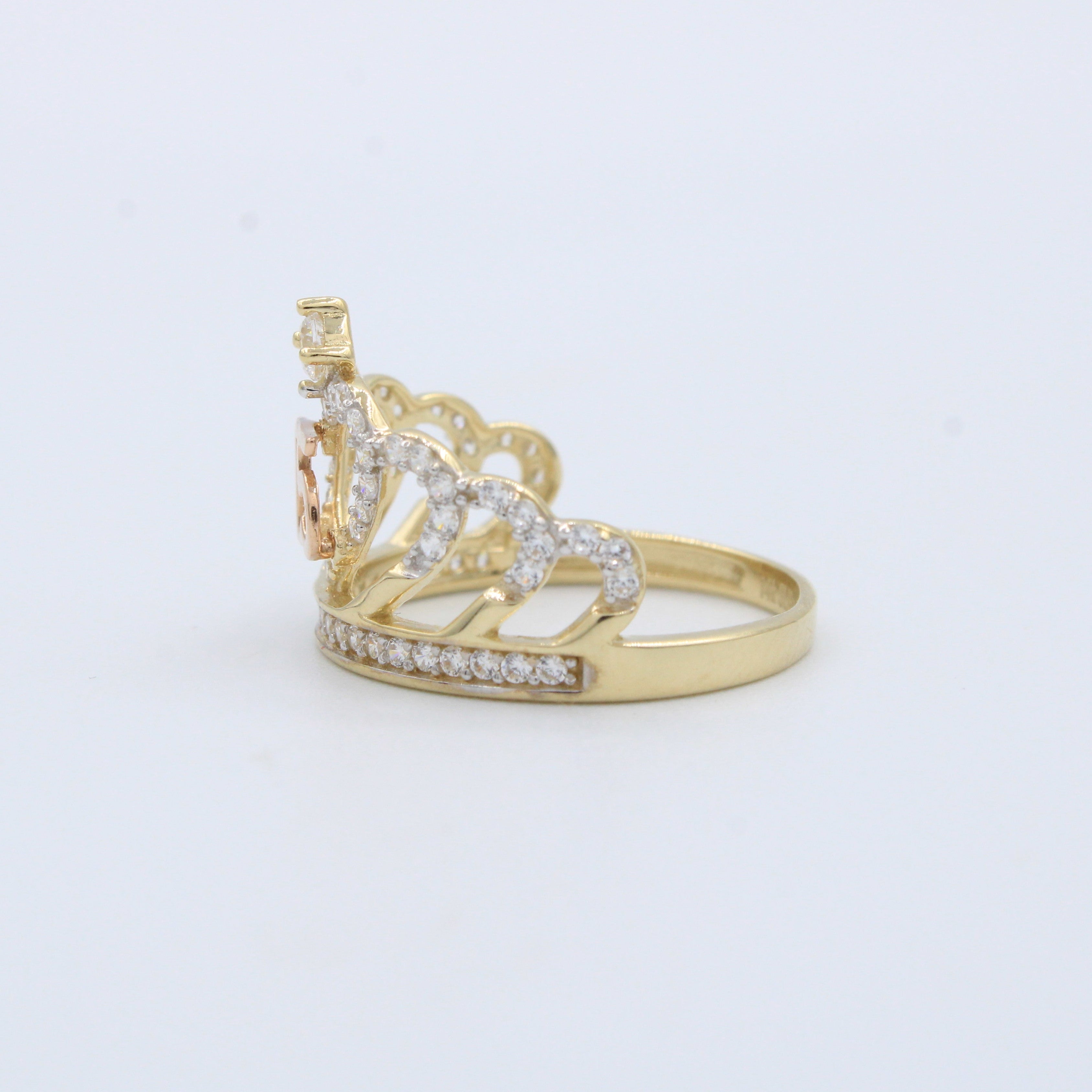 Anillo XV Años de Oro 14k Corona con Número mod. 10207
