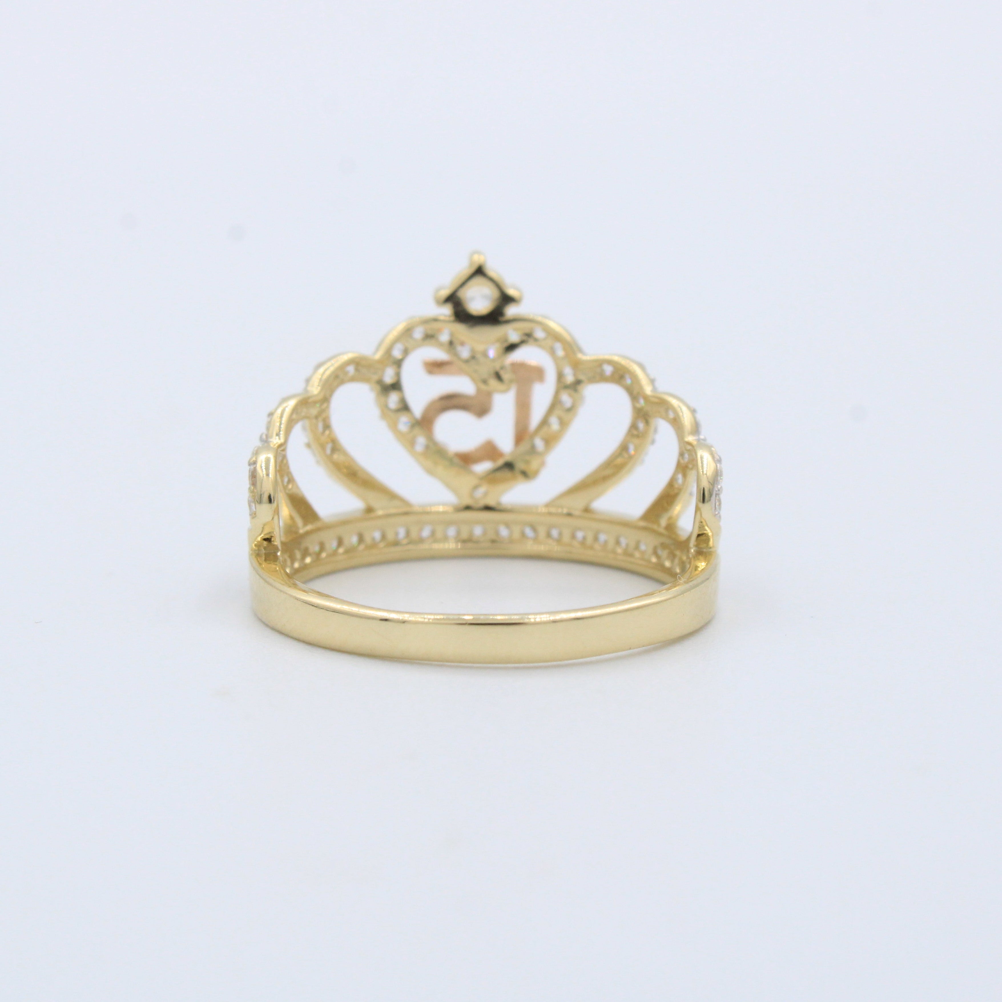 Anillo XV Años de Oro 14k Corona con Número mod. 10207