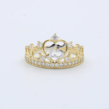 Anillo XV Años de Oro 14k Corona Elegante mod. 10209