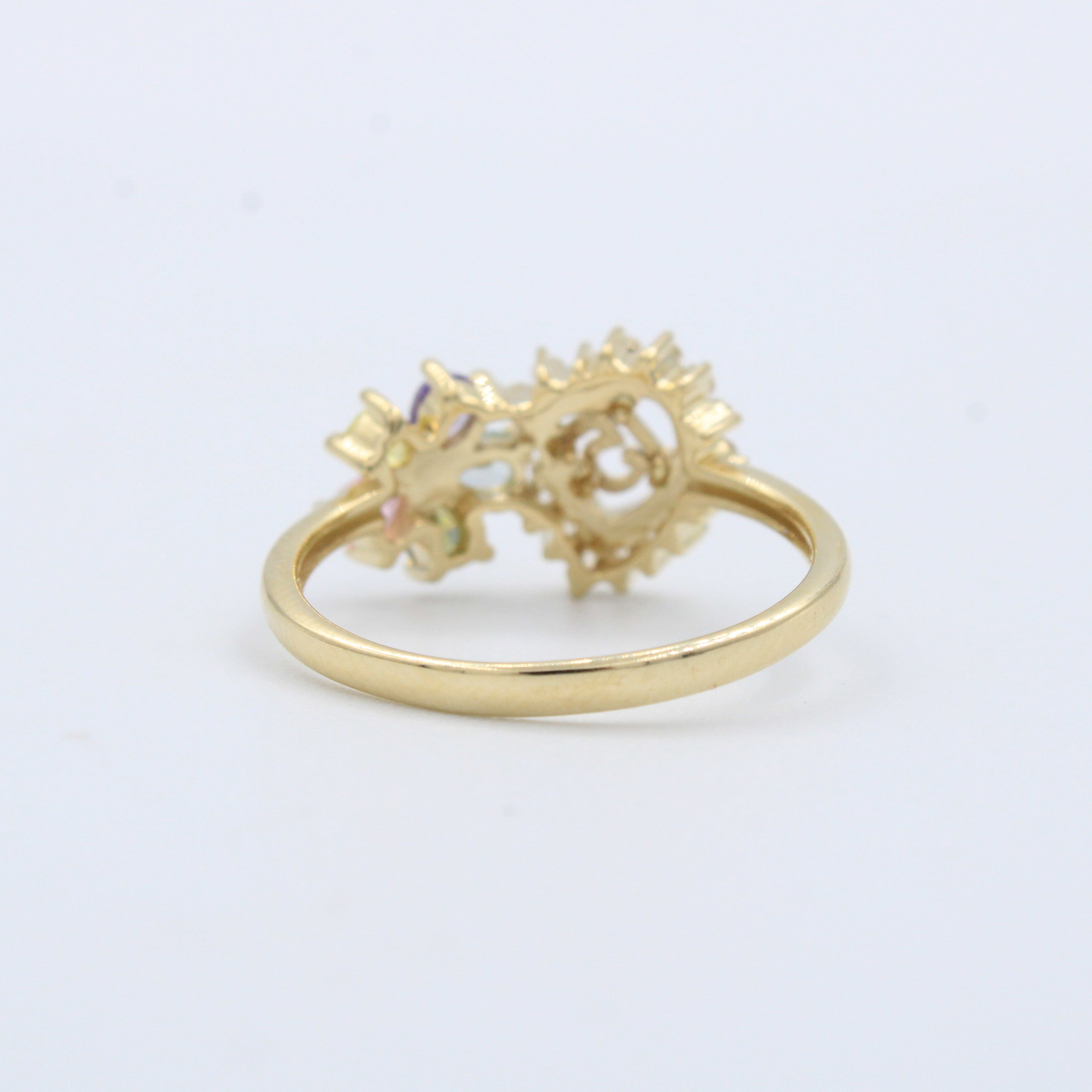 Anillo XV Años de Oro 14k Diseño Especial con Zirconias de Colores mod. 10211