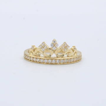 Anillo XV Años de Oro 14k Corona Elegante con Zirconias mod. 10214