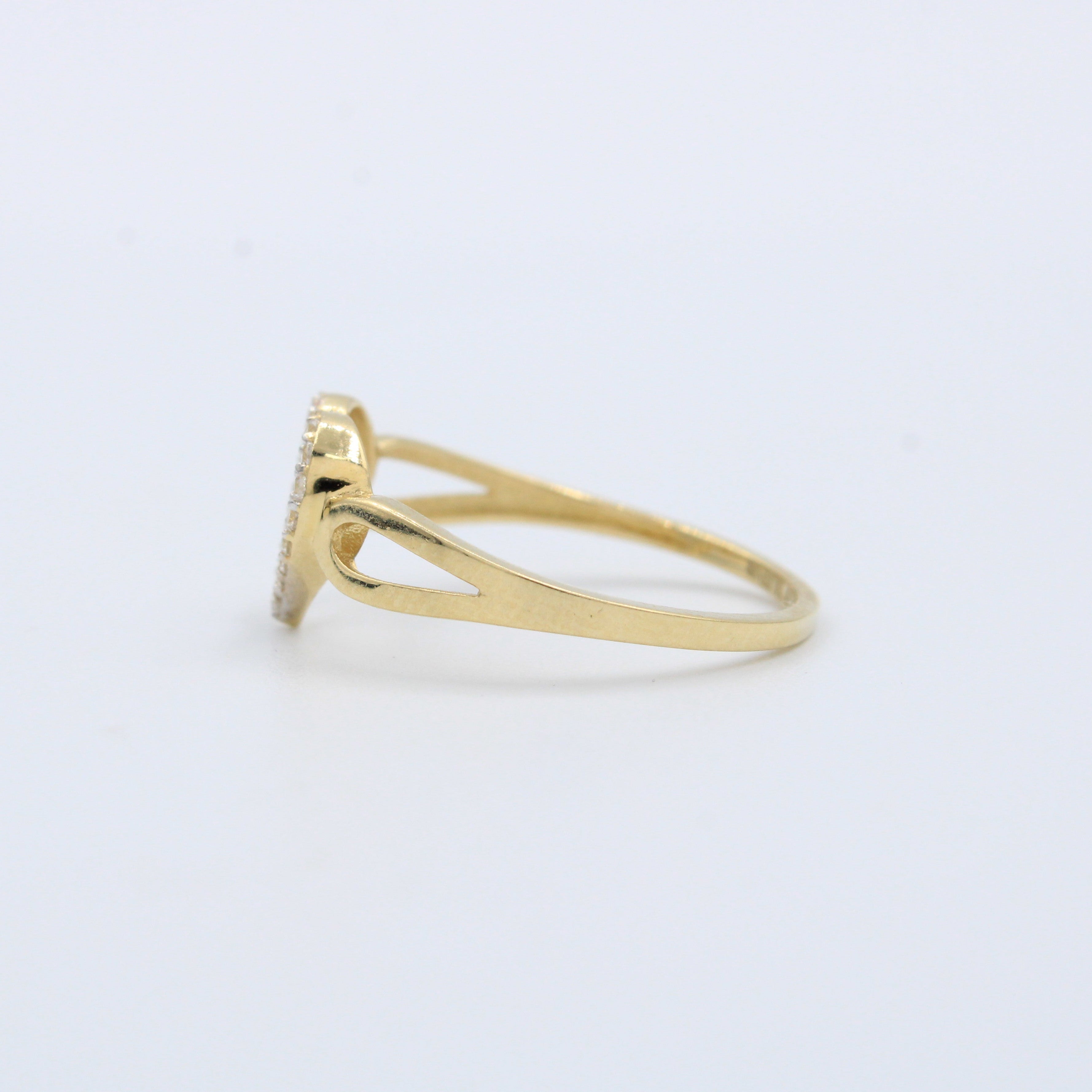 Anillo de Oro 14k Corazón con Zirconias Brillantes mod. 10218