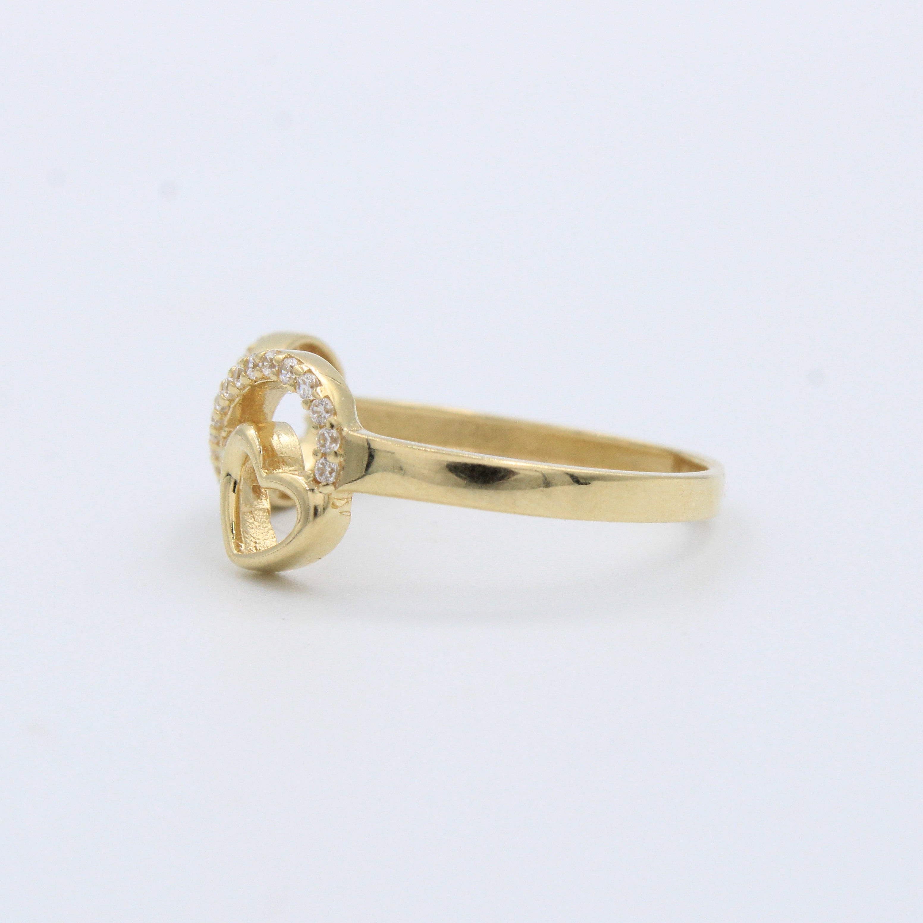 Anillo de Oro 14k Infinito con Zirconias y Corazón mod. 10222