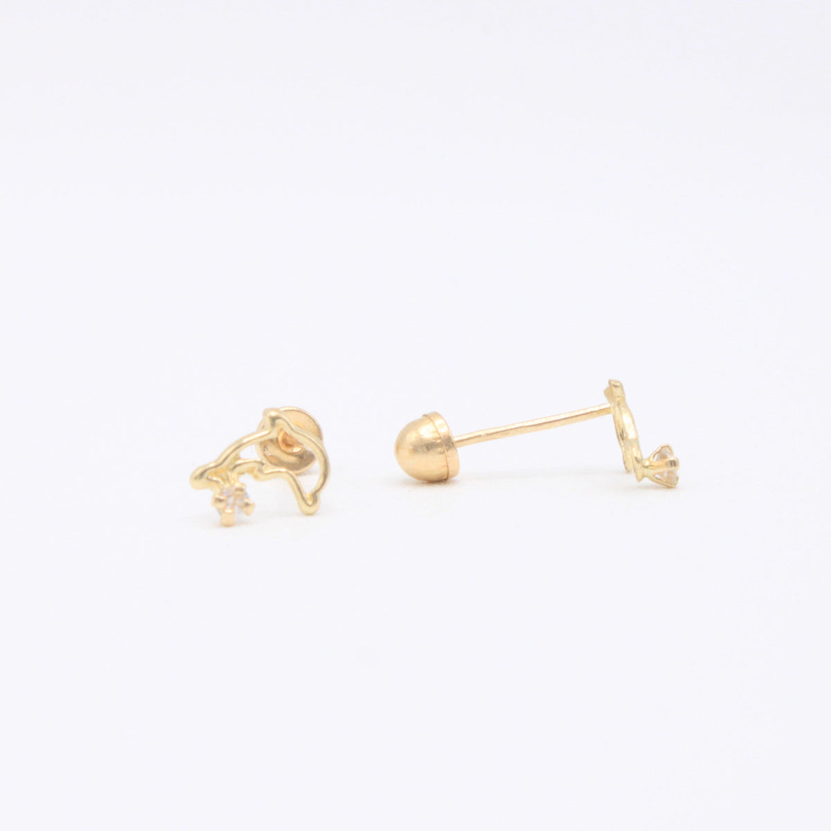 Broquel 10k Delfines con Zirconias Mod. 11110