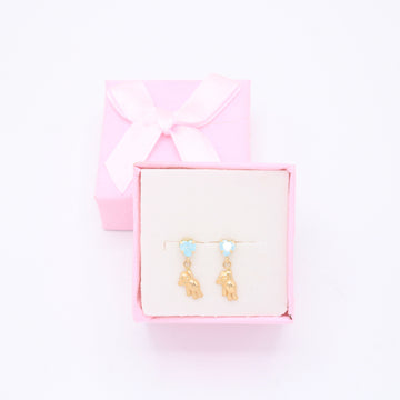 Broquel 10k Colgante de Osito con Zirconia Azul Bebé Mod. 11124