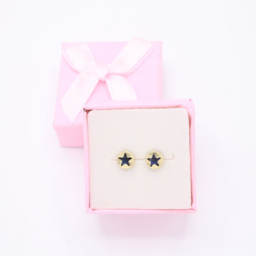 Broquel 10k Diseño de Estrella con Zirconia Encapsulada Mod. 11129