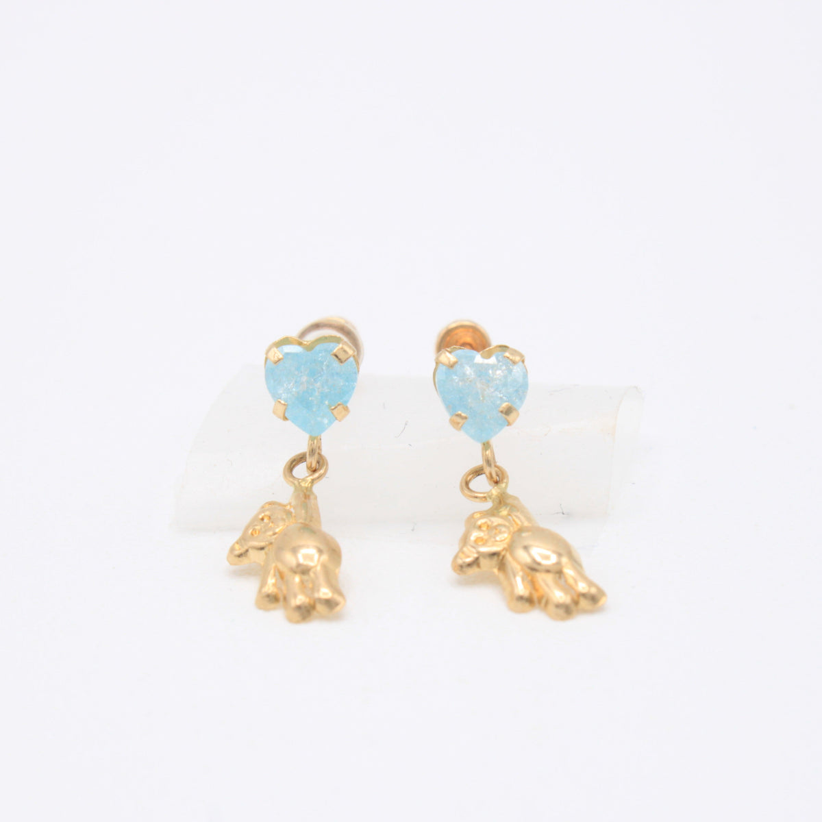 Broquel 10k Colgante de Osito con Zirconia Azul Bebé Mod. 11124