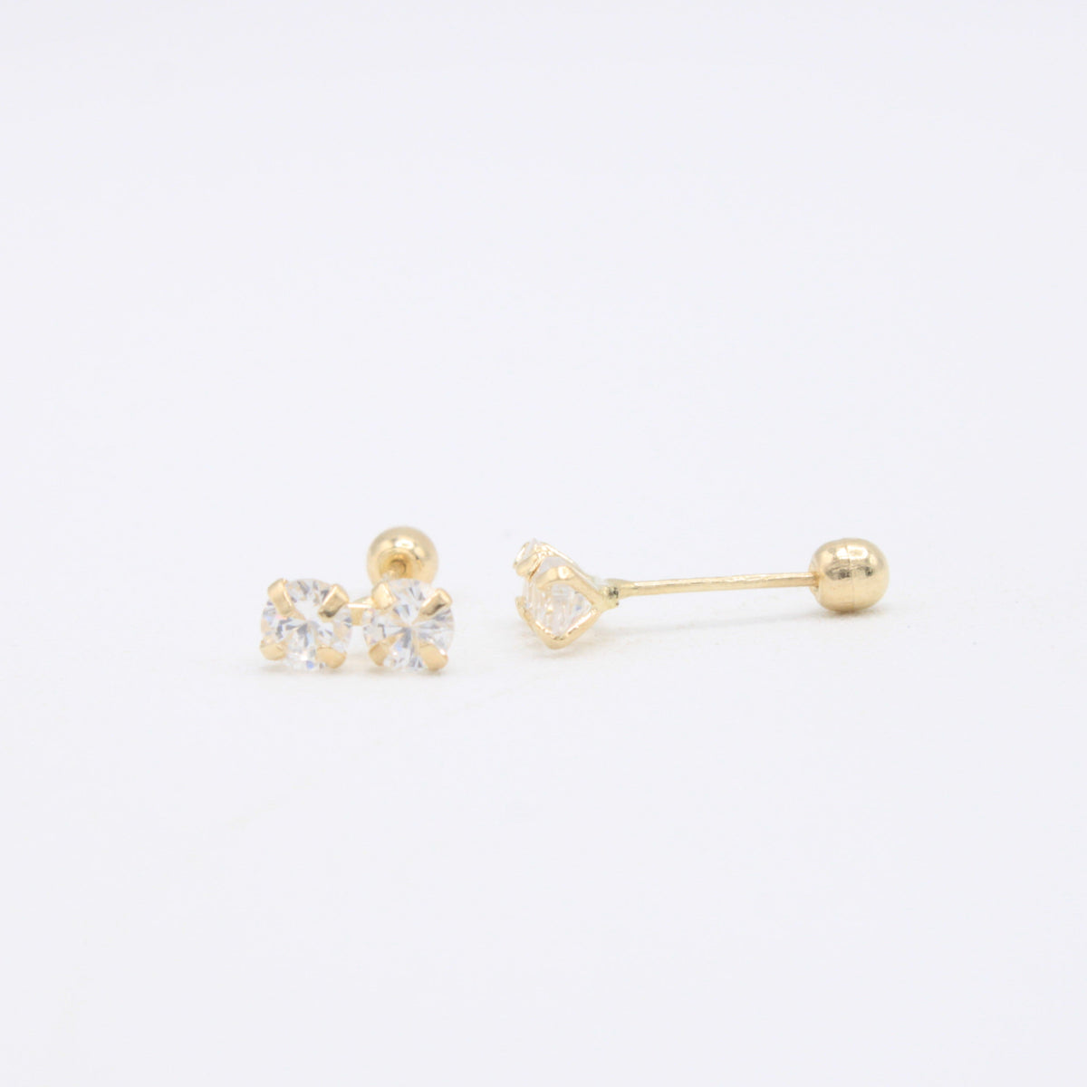 Broquel 10k Apilado de Doble Zirconia Mod. 11126