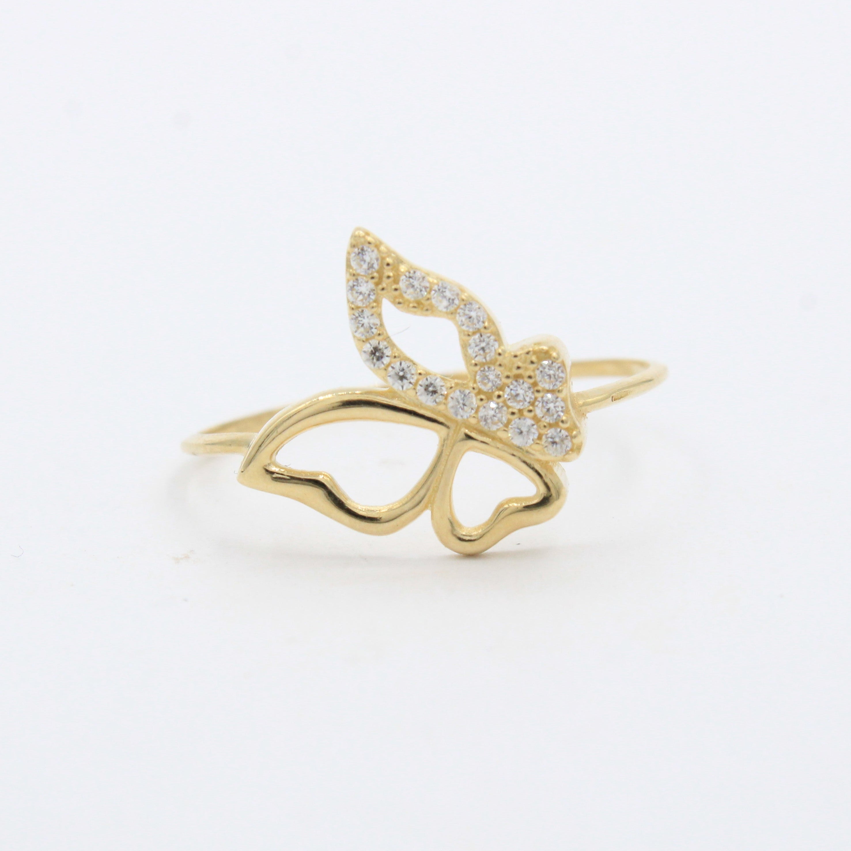 Anillo de Oro 14k Mariposa Brillante con Zirconias mod. 10225