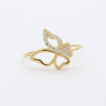 Anillo de Oro 14k Mariposa Brillante con Zirconias mod. 10225