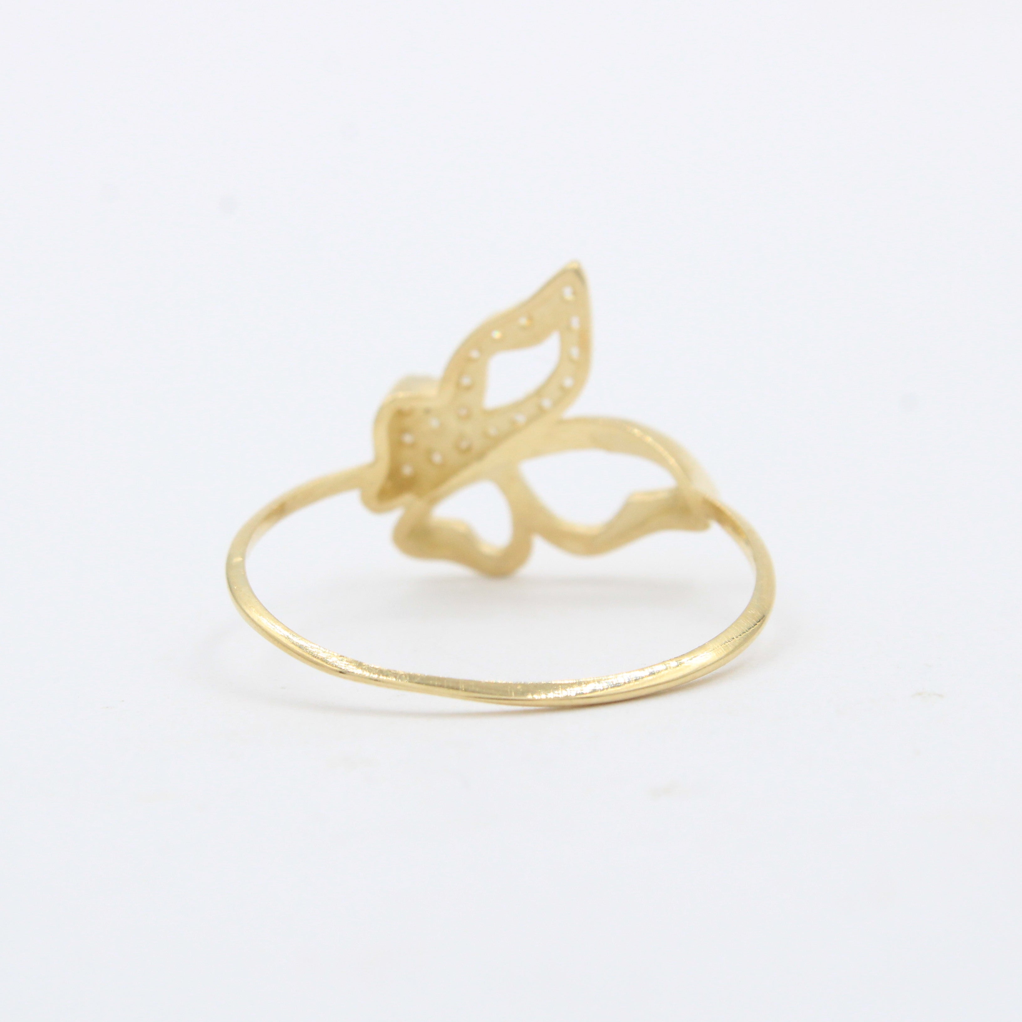 Anillo de Oro 14k Mariposa Brillante con Zirconias mod. 10225