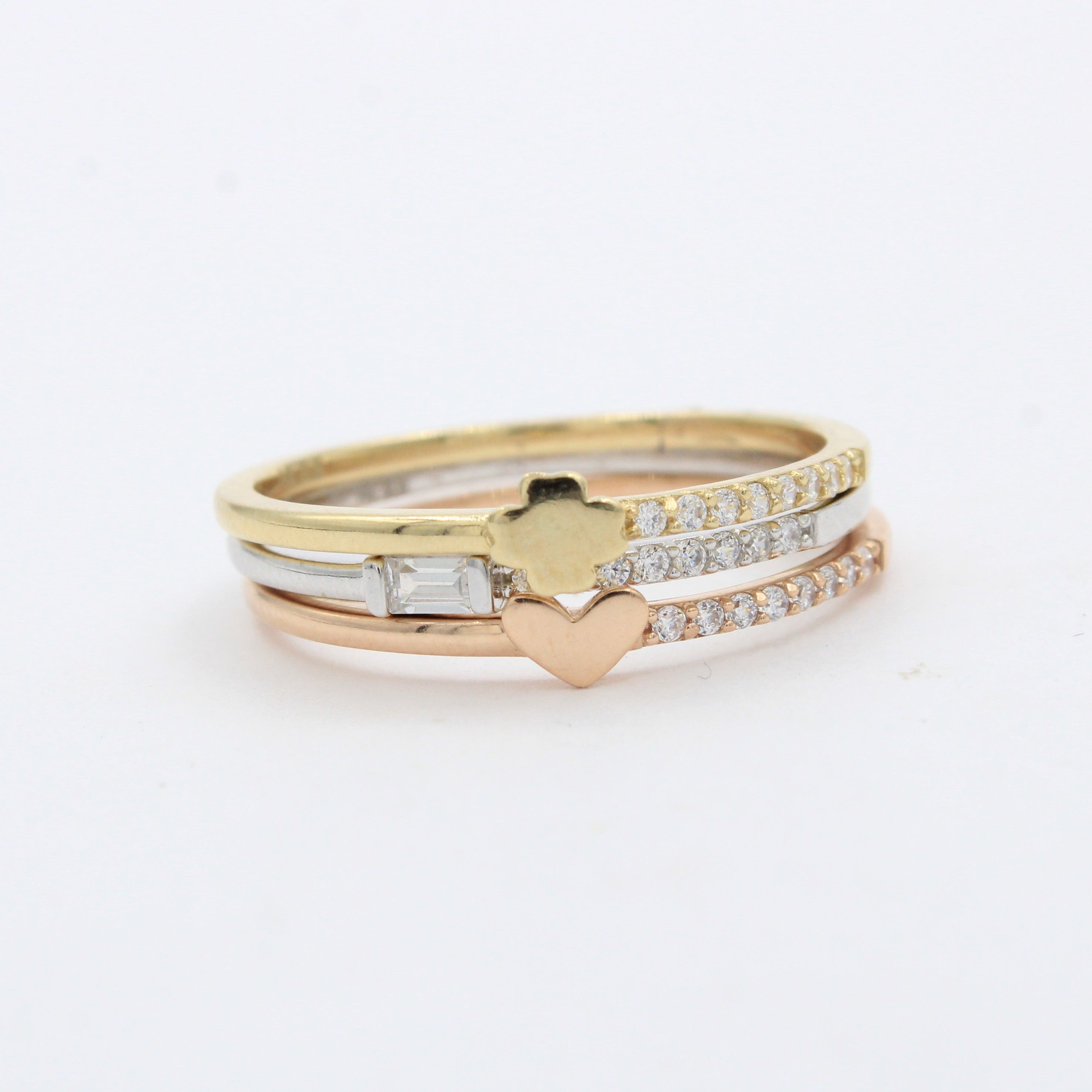 Anillo de Oro 14k Fin de Semana con Zirconias mod. 10226