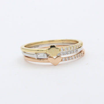 Anillo de Oro 14k Fin de Semana con Zirconias mod. 10226