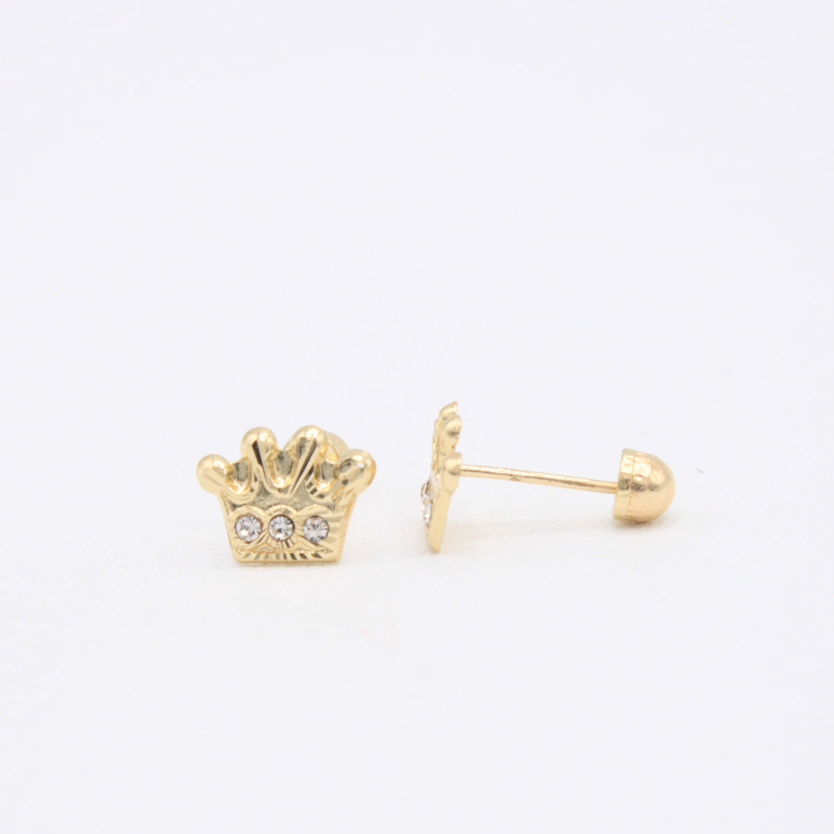 Broquel 10k Corona Sutil con Zirconias Mod. 11133