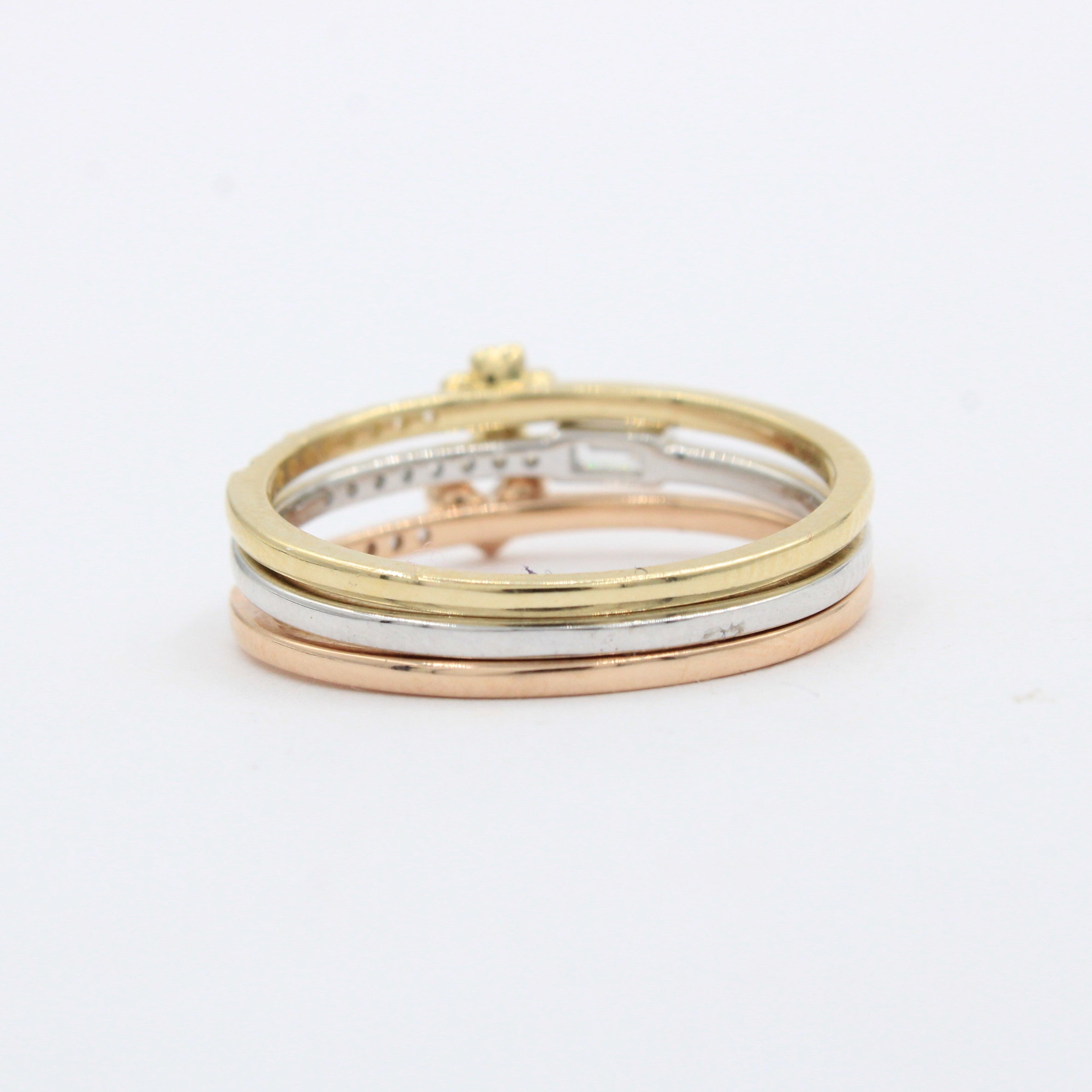 Anillo de Oro 14k Fin de Semana con Zirconias mod. 10226