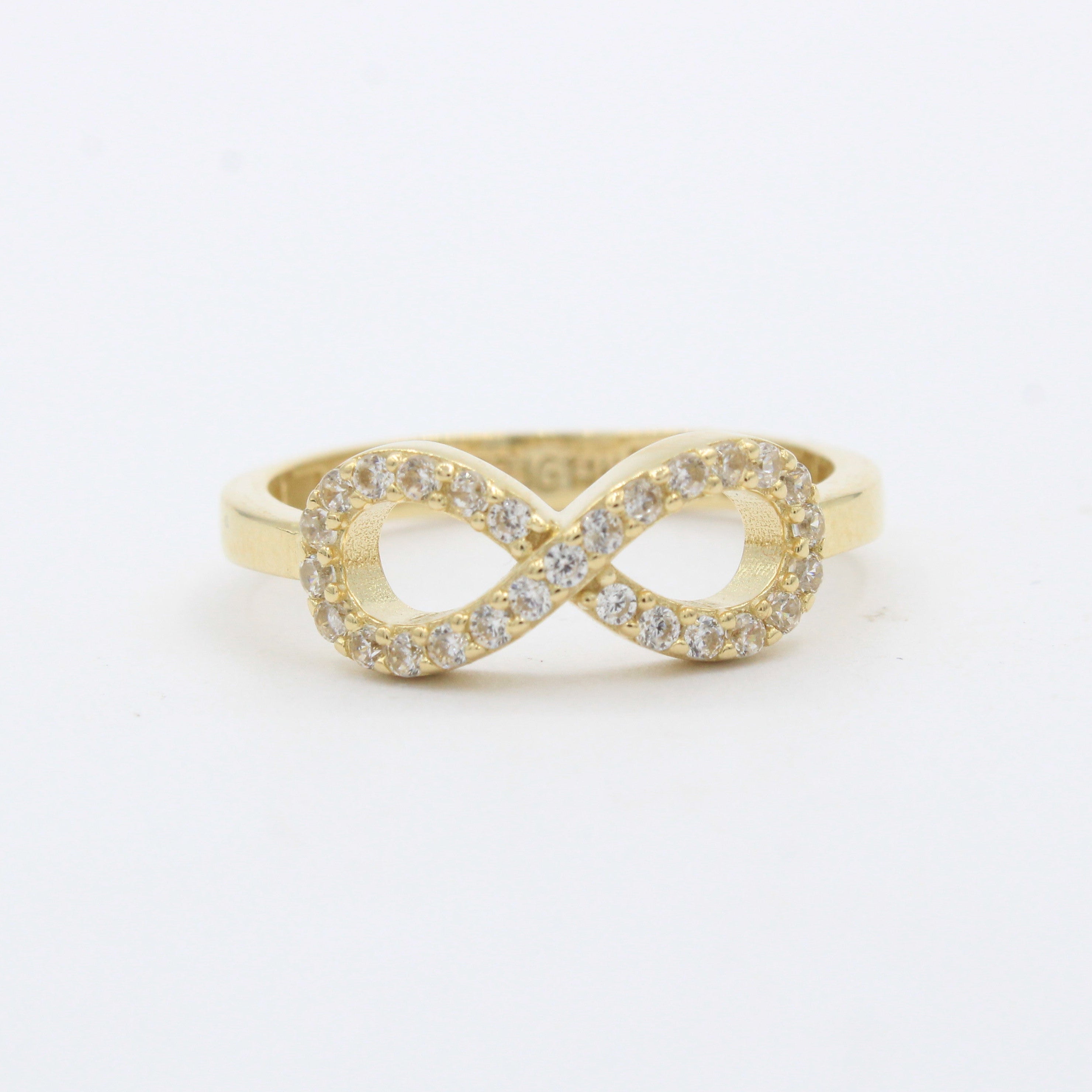 Anillo de Oro 14k Infinito Incrustado con Zirconias mod. 10227