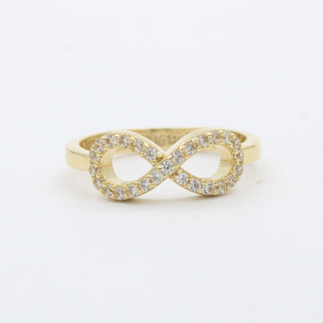 Anillo de Oro 14k Infinito Incrustado con Zirconias mod. 10227