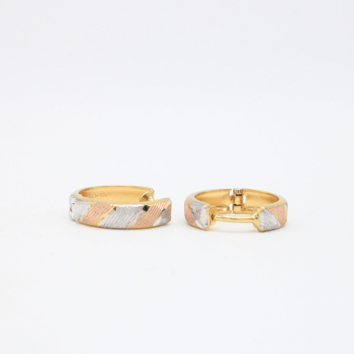 Grapa de Oro 14k Florentino con Detalles Matte Diamantados mod. 11138