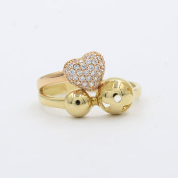 Anillo de Oro 14k de Diseño Pop con Corazón y Zirconias mod. 10230