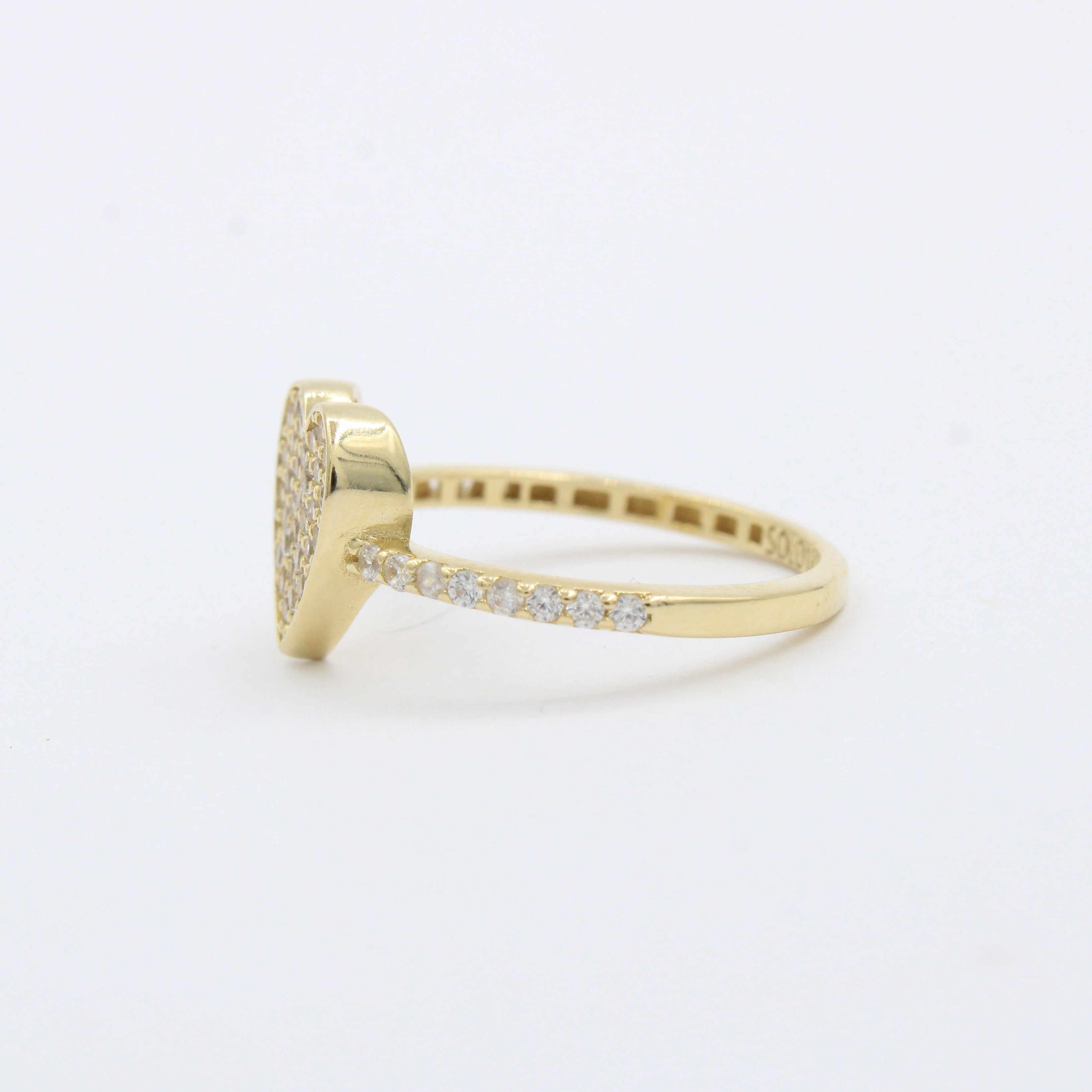 Anillo de Oro 14k de Diseño de Corazón con Zirconias Finas mod. 10231