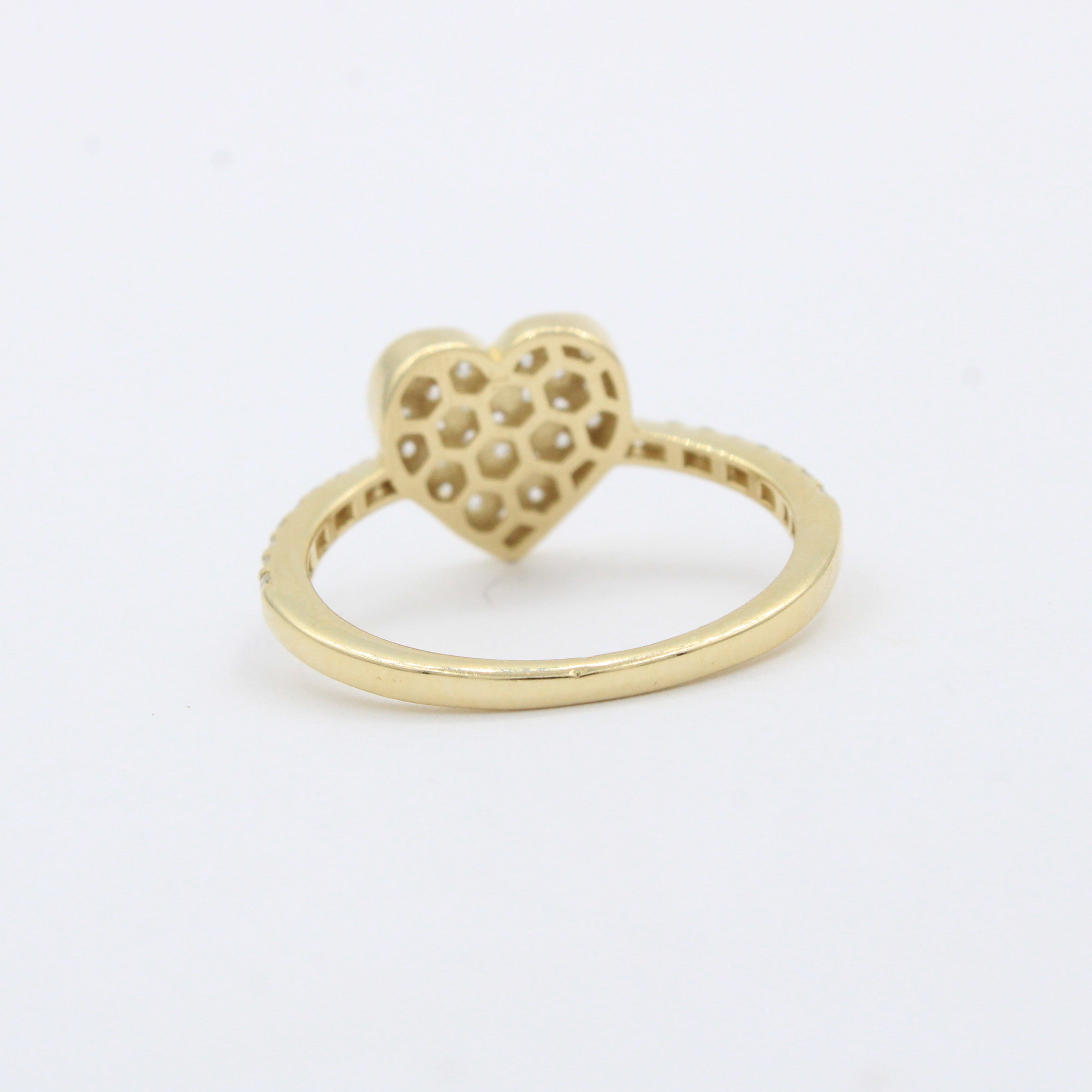 Anillo de Oro 14k de Diseño de Corazón con Zirconias Finas mod. 10231