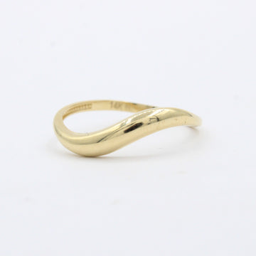 Anillo de Oro 14k Diseño Ondulado y Brillante mod. 10232