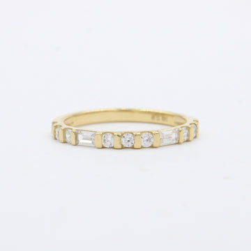 Anillo de Oro 14k Diseño Fino con Zirconias Brillantes mod. 10233