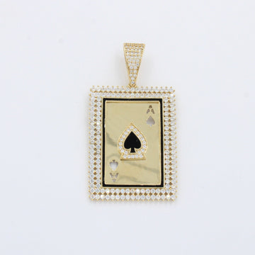 Dije de Oro 14k As de Picas Modelo Plus con Zirconias mod. 10252