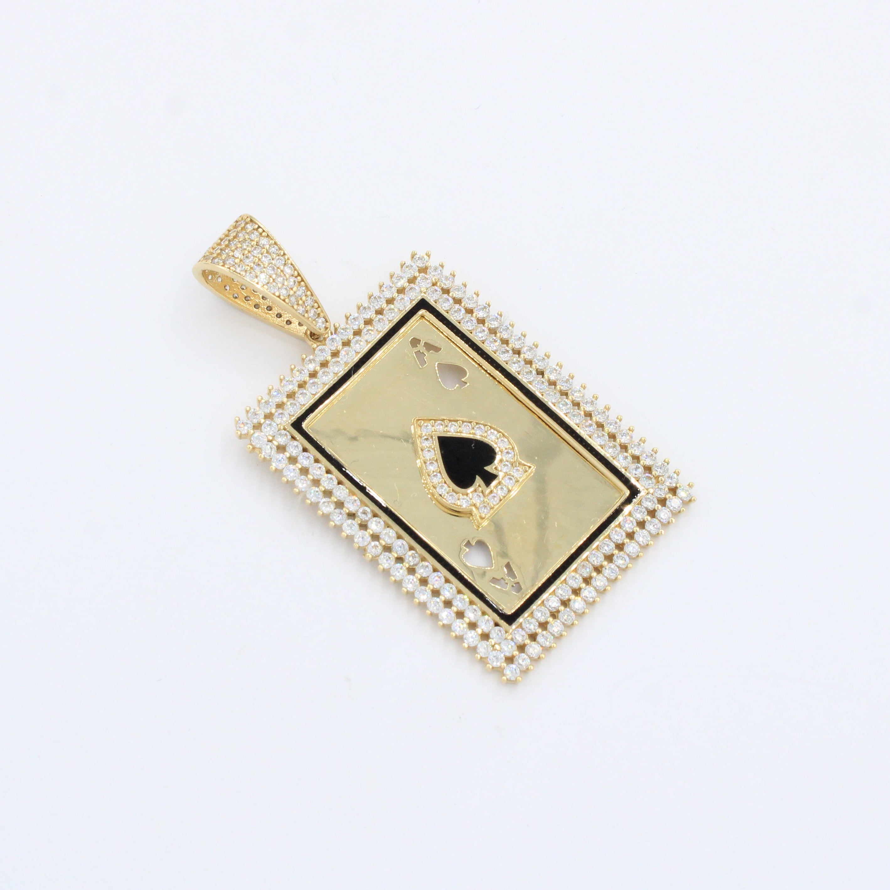 Dije de Oro 14k As de Picas Modelo Plus con Zirconias mod. 10252