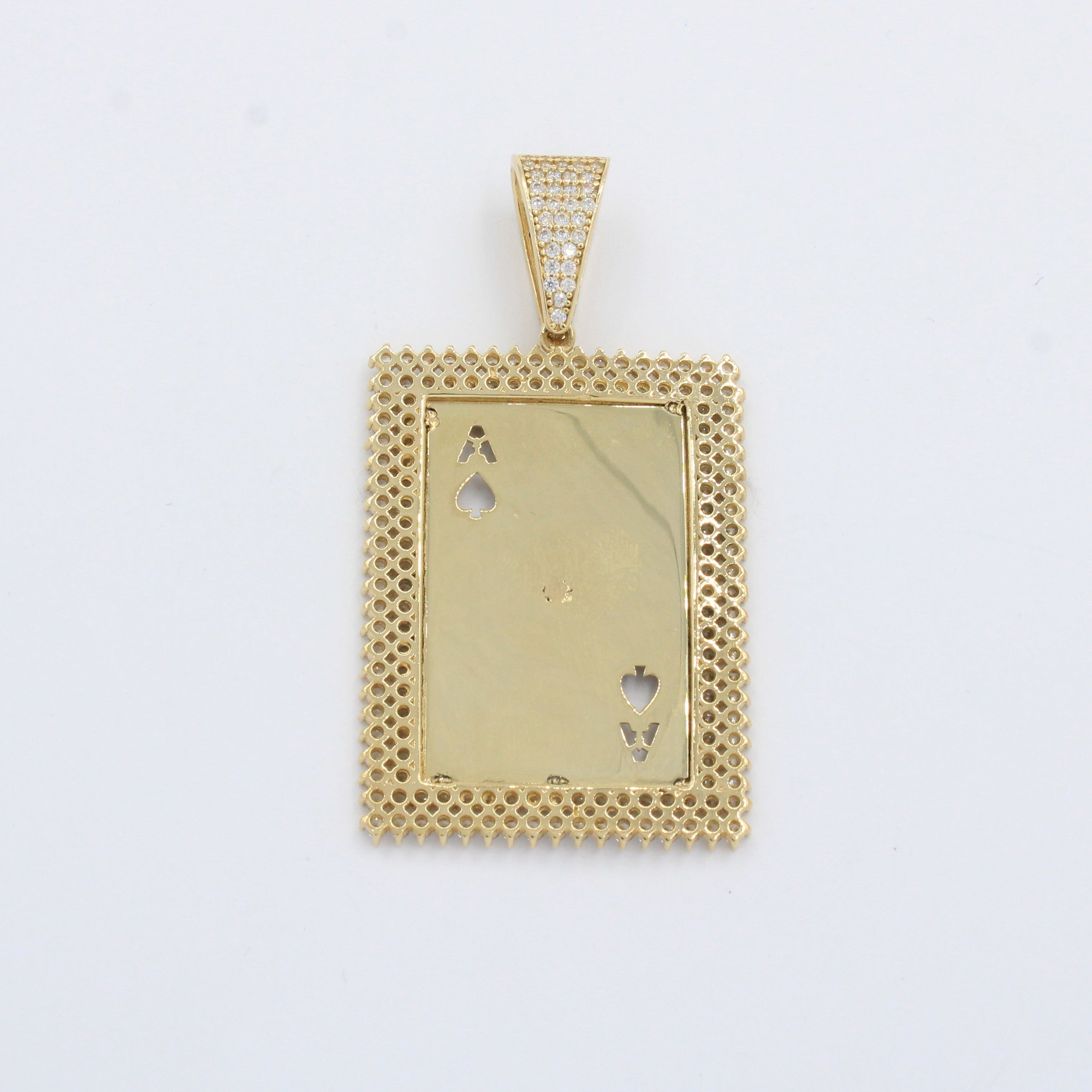 Dije de Oro 14k As de Picas Modelo Plus con Zirconias mod. 10252