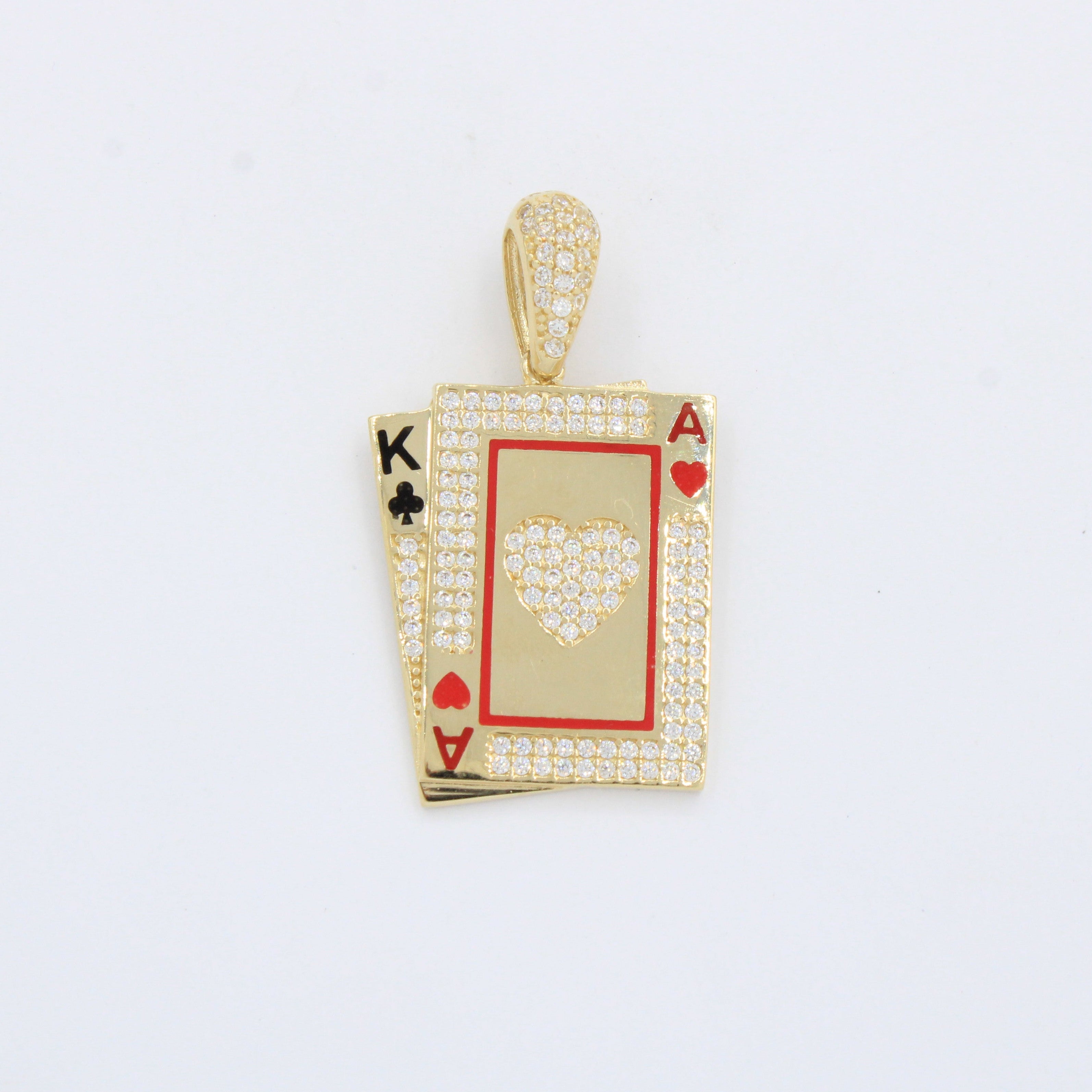 Dije de Oro 14k Juego de Cartas Brillantes con Zirconias mod. 10253