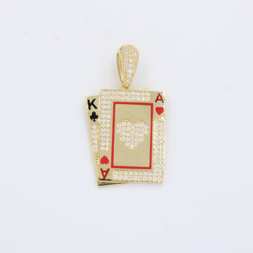 Dije de Oro 14k Juego de Cartas Brillantes con Zirconias mod. 10253