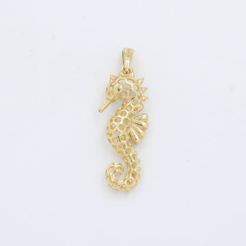 Dije de Oro 14k Caballito de Mar de Diseño en Red Brillante mod. 10256