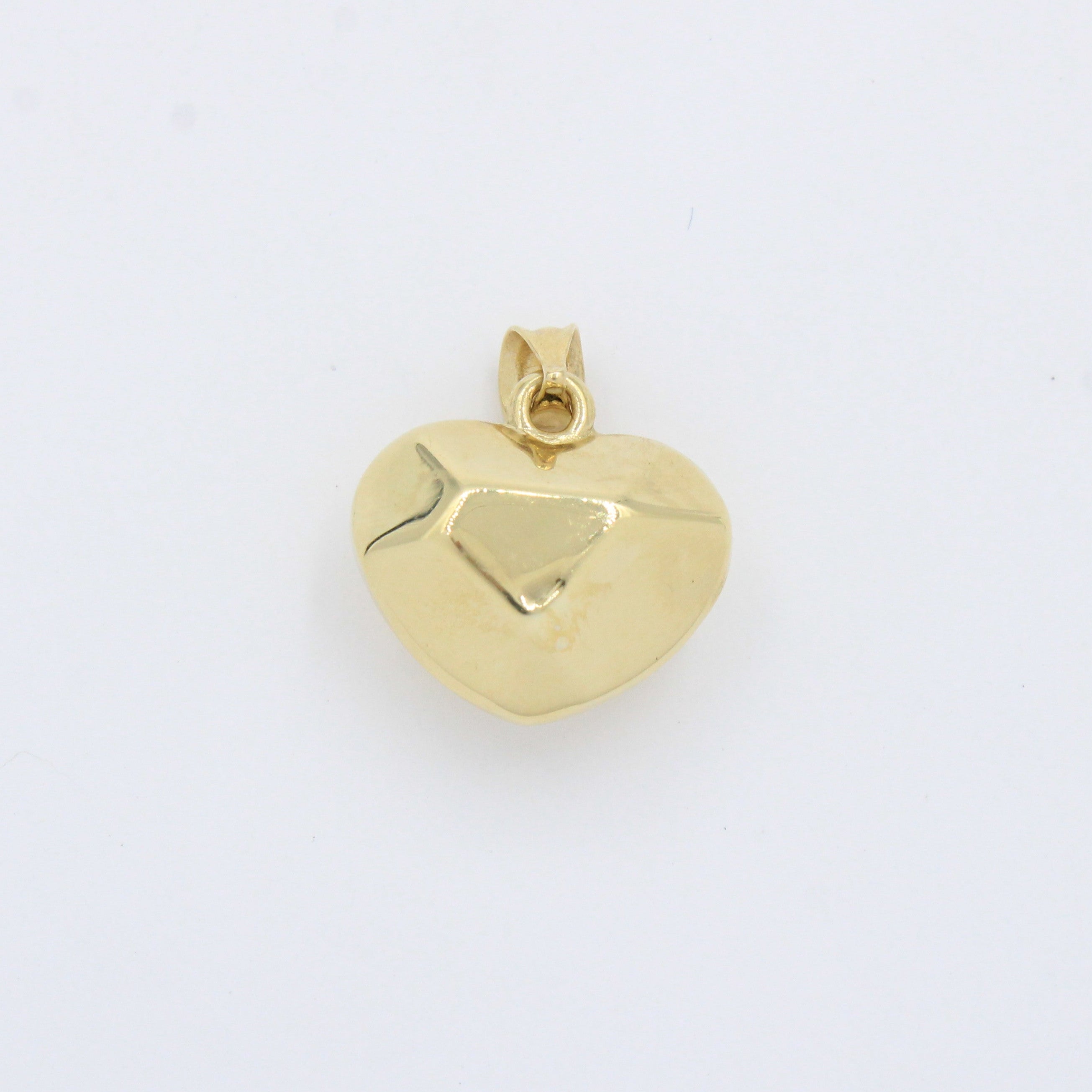 Dije de Oro 14k Corazón Geométrico de Diseño Hueco y Brillante mod. 10259