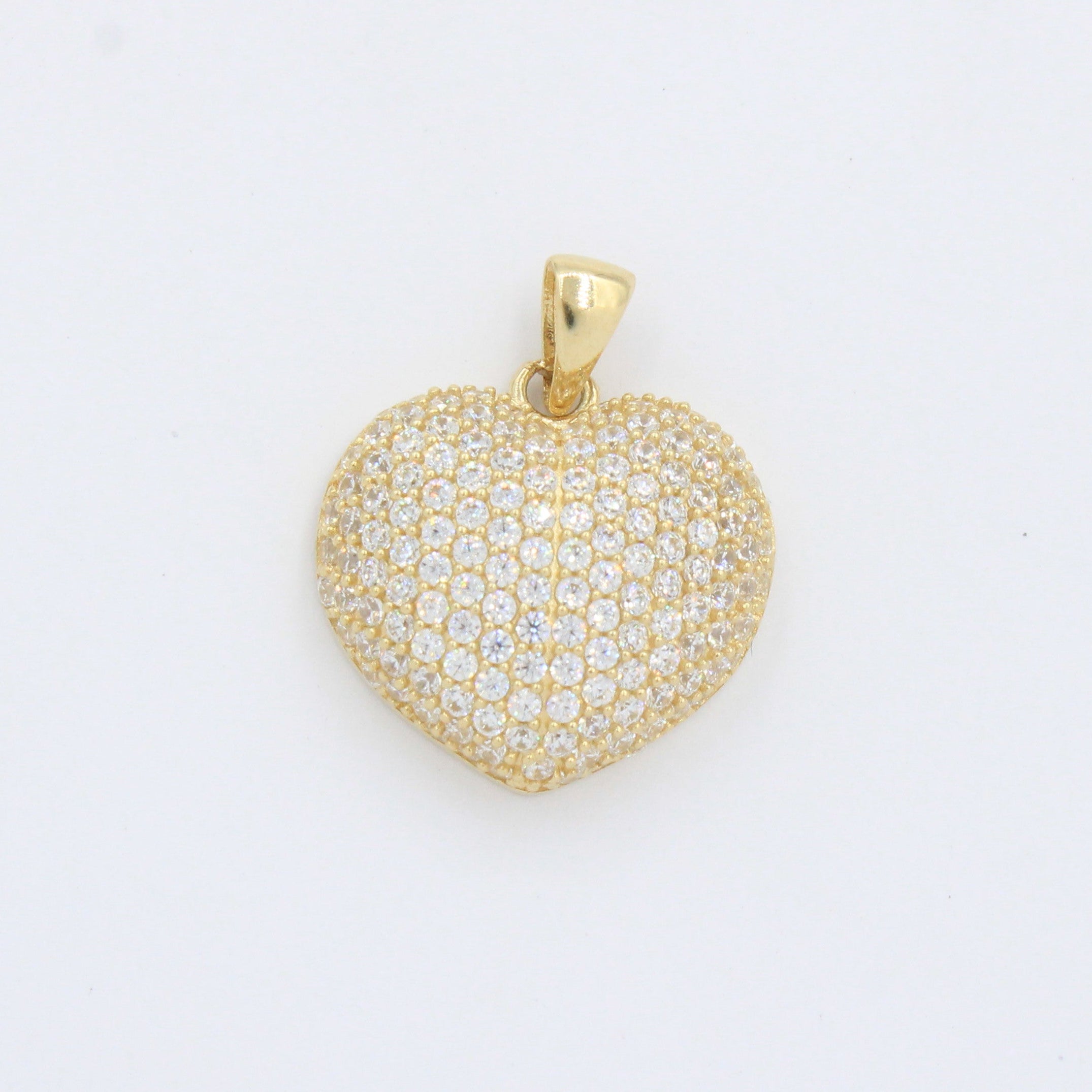Dije de Oro 14k Corazón Incrustado con Zirconias Finas mod. 10262