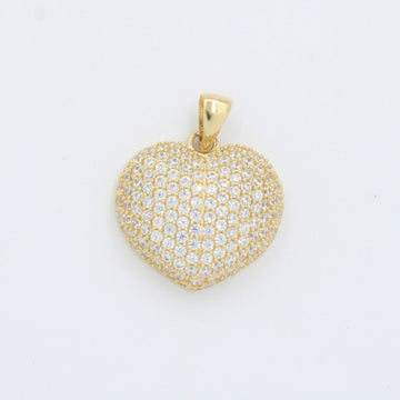 Dije de Oro 14k Corazón Incrustado con Zirconias Finas mod. 10262