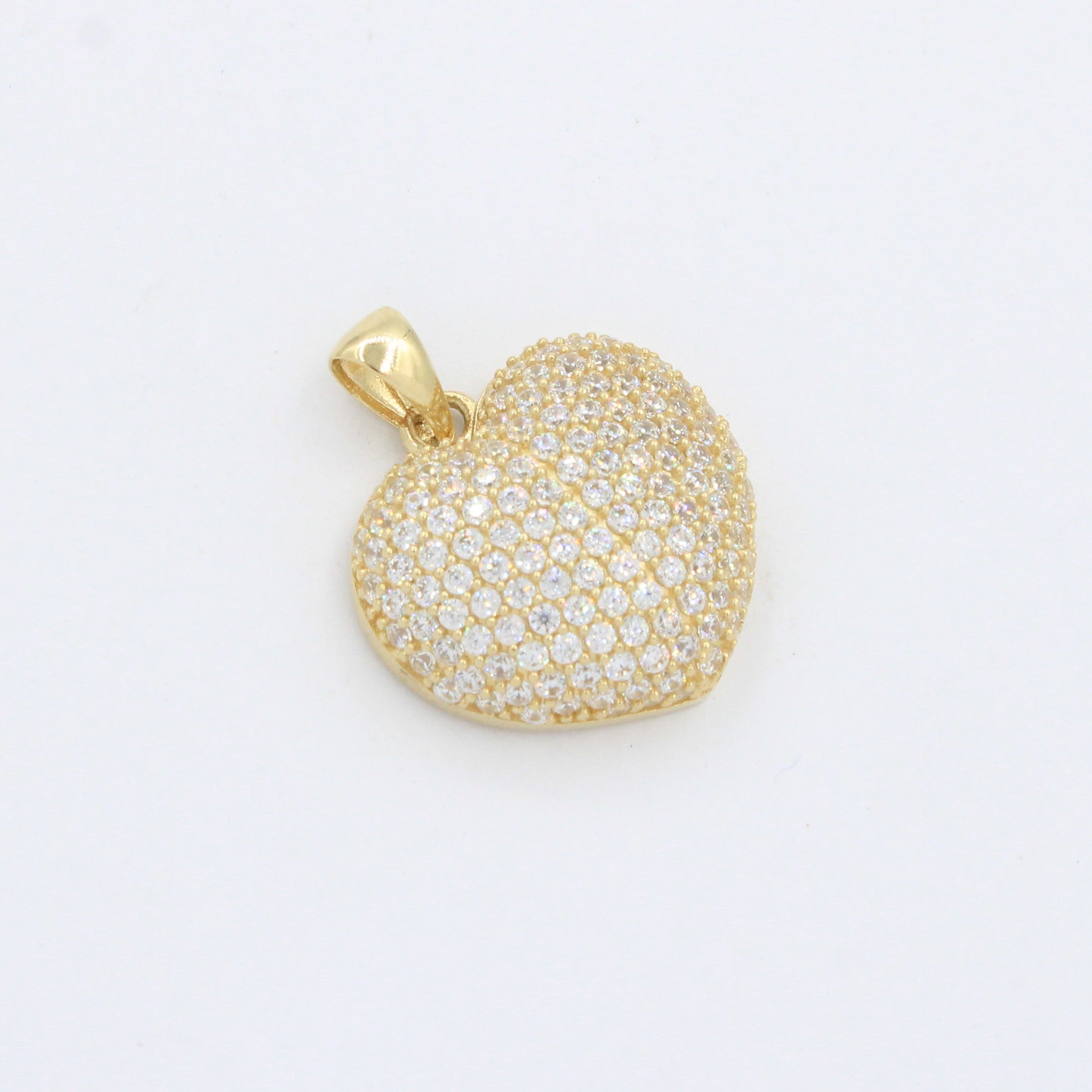 Dije de Oro 14k Corazón Incrustado con Zirconias Finas mod. 10262