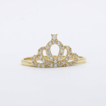 Anillo XV Años de Oro 14k Corona Especial Incrustada con Zirconias mod. 10265