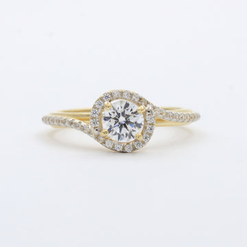 Anillo de Compromiso en Oro 14k Diseño Cruzado con Zirconia Especial de Estilo Brillante mod. 10268