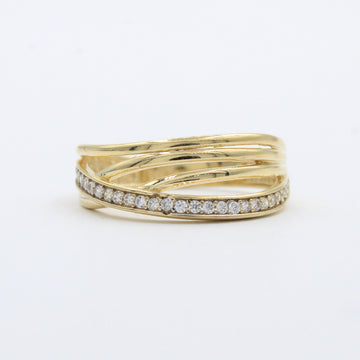 Anillo de Oro 14k Diseño Elegante y Brillante Incrustado de Zirconias mod. 10271