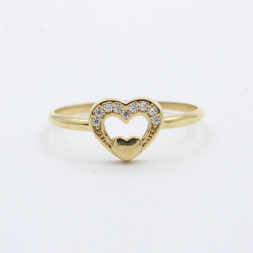 Anillo de Oro 14k Corazón Calado con Zirconias Finas mod. 10273