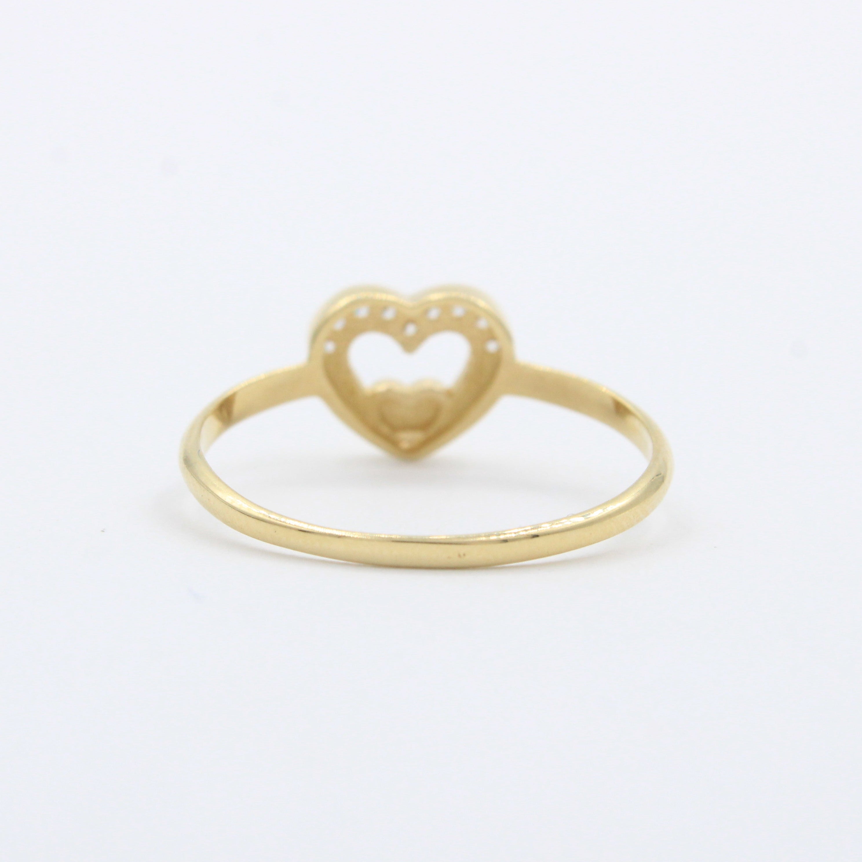 Anillo de Oro 14k Corazón Calado con Zirconias Finas mod. 10273