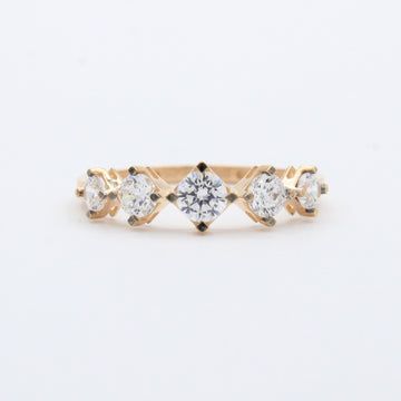 Anillo de Oro 14k Diseño de Rombo con Zirconias Especiales mod. 10274