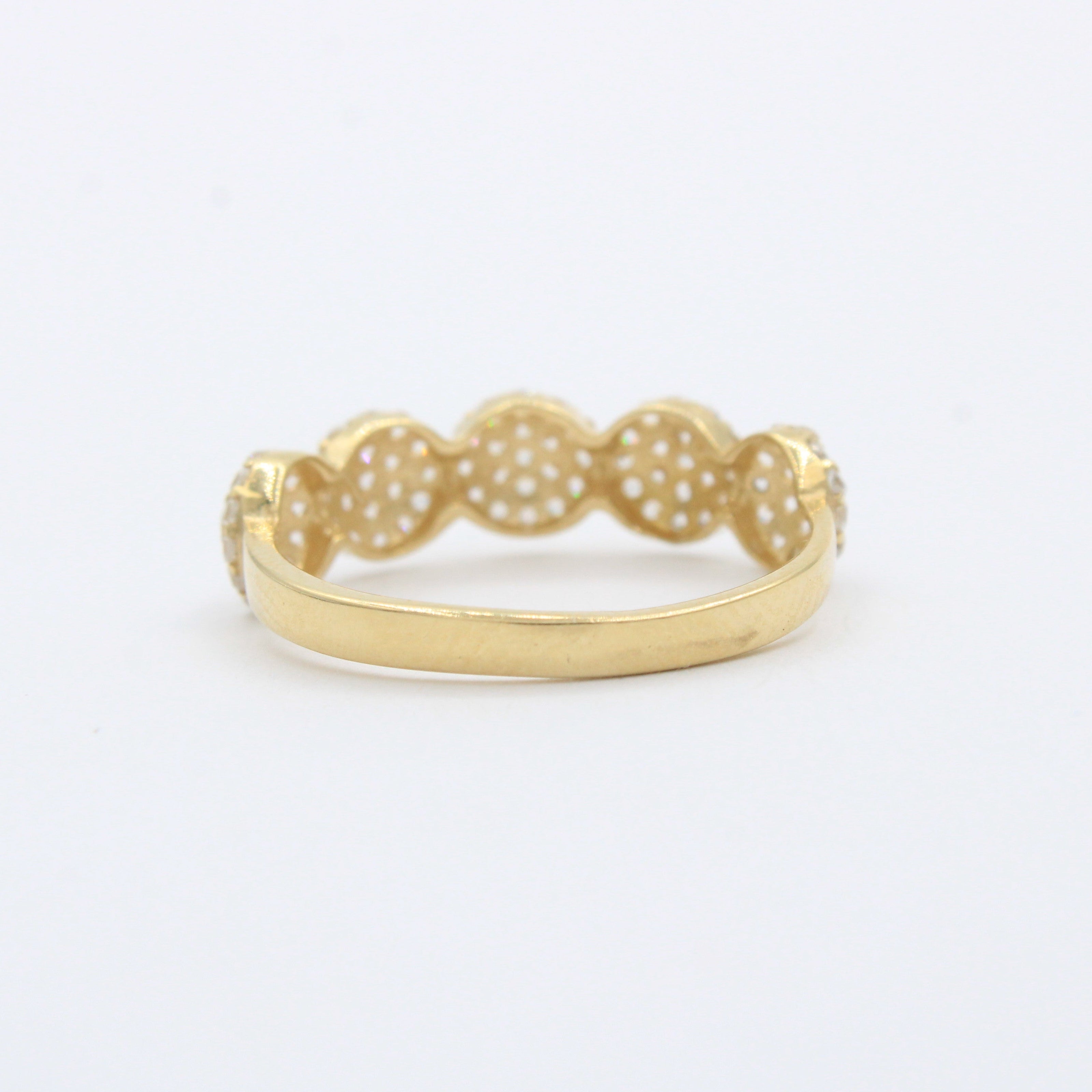 Anillo de Oro 14k Diseño de Bolas de Fuego con Zirconias Finas mod. 10275