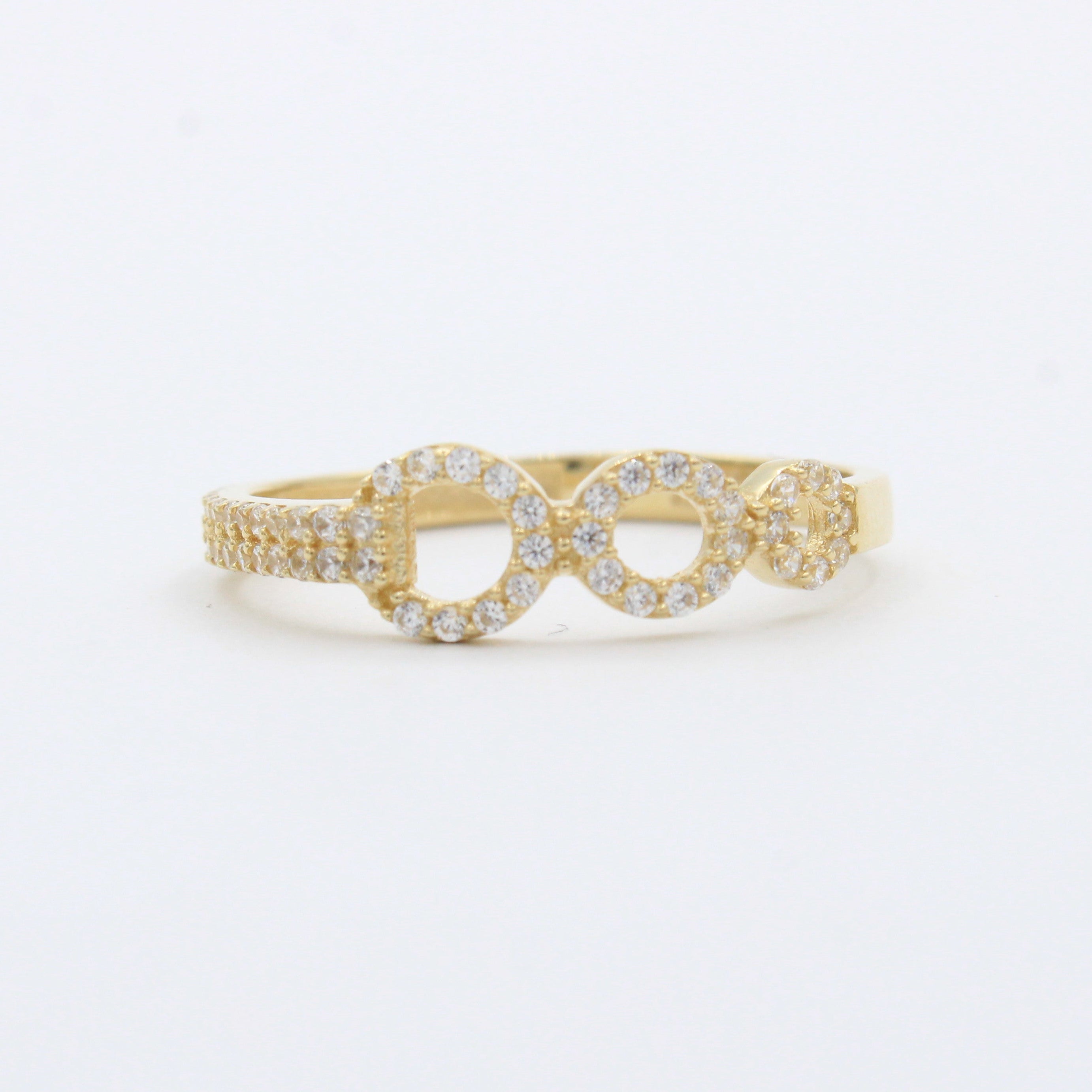 Anillo de Oro 14k Diseño con Círculos de Zirconias Finas mod. 10279