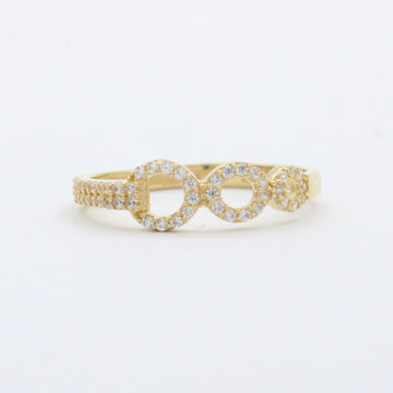 Anillo de Oro 14k Diseño con Círculos de Zirconias Finas mod. 10279