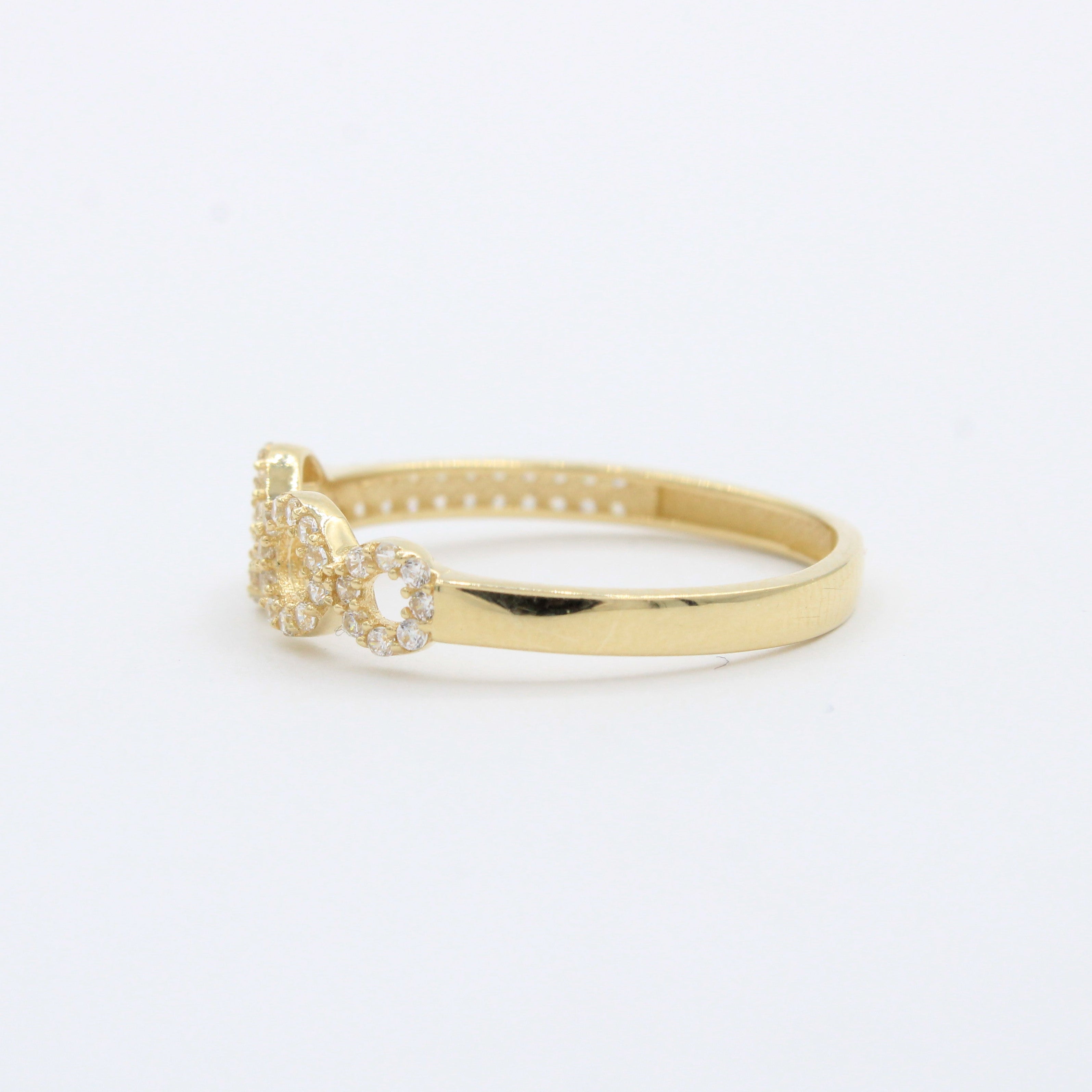Anillo de Oro 14k Diseño con Círculos de Zirconias Finas mod. 10279